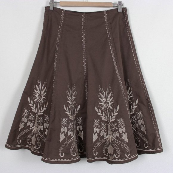 Lucy Paris Brown Embroidered Circle Skirt - Picture 12 of 12